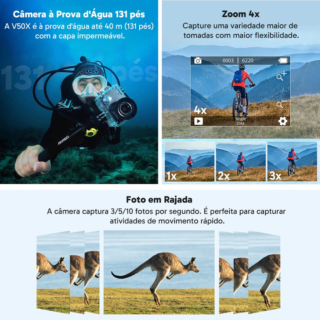 Câmera de Ação Akaso V50X