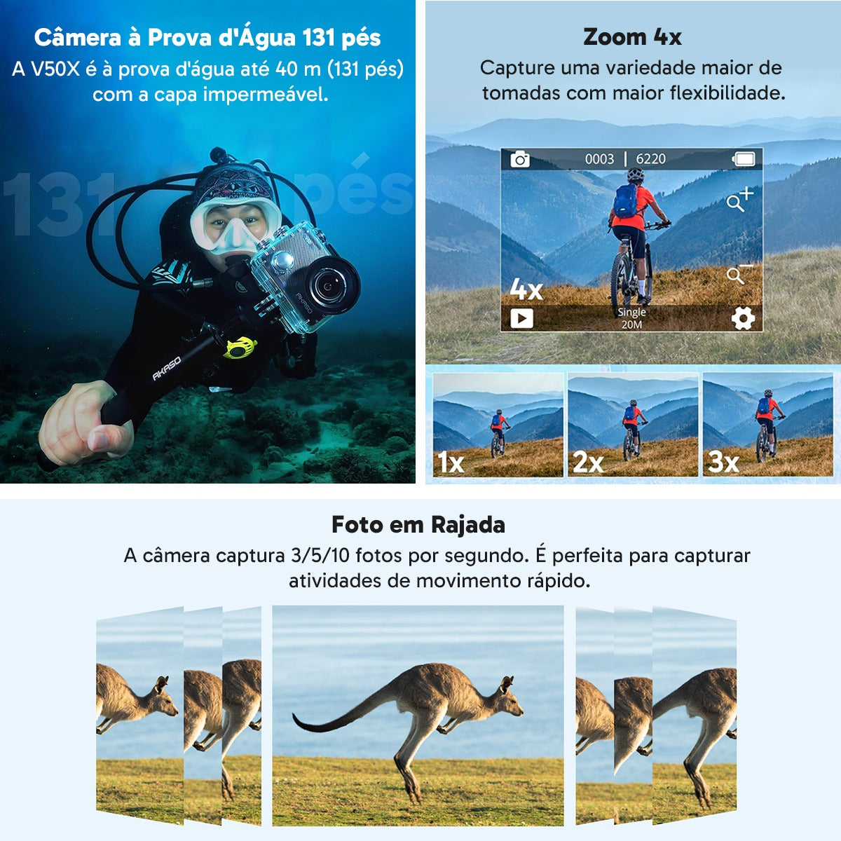 Câmera de Ação Akaso V50X