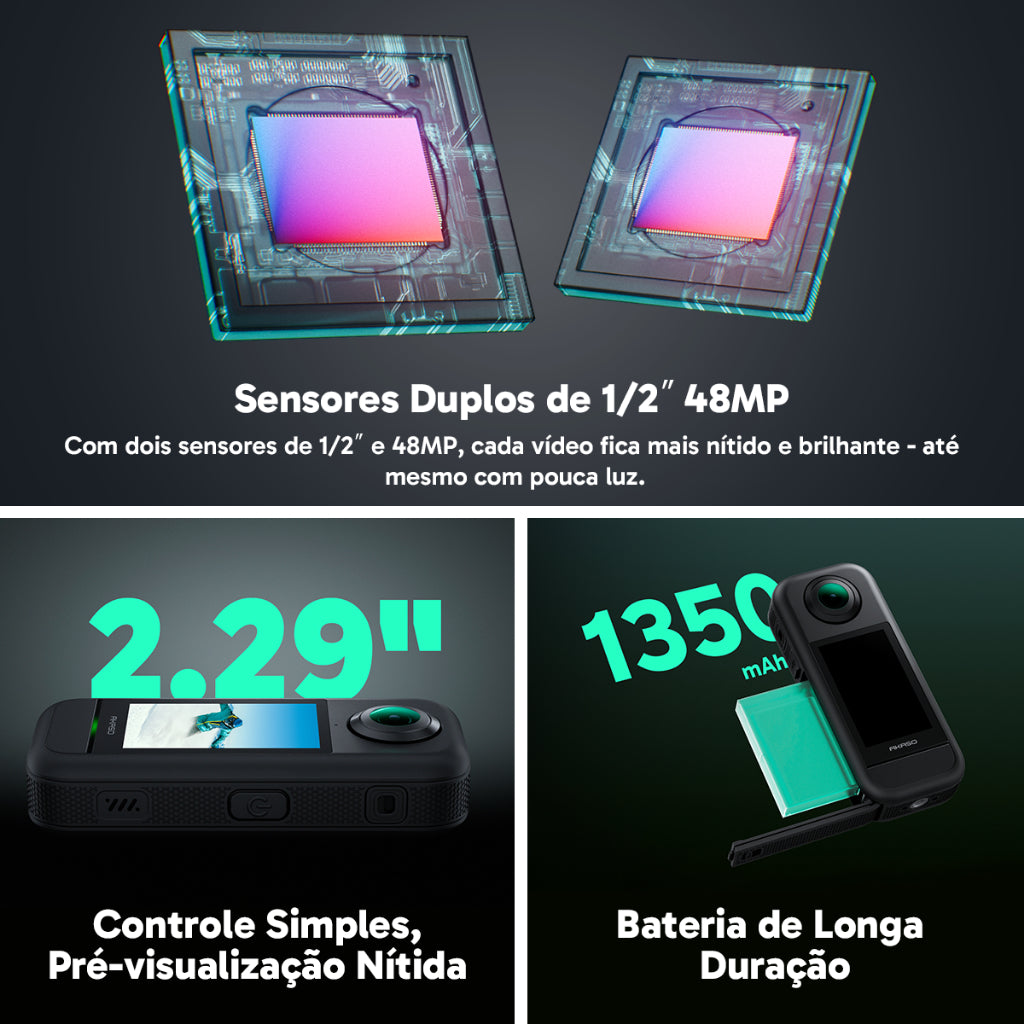 Câmera de Ação AKASO 360 + Suporte