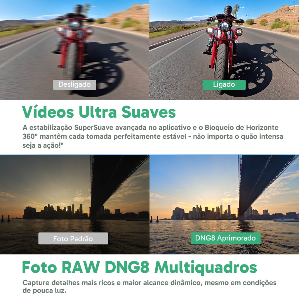 Câmera de Ação AKASO 360 + Suporte