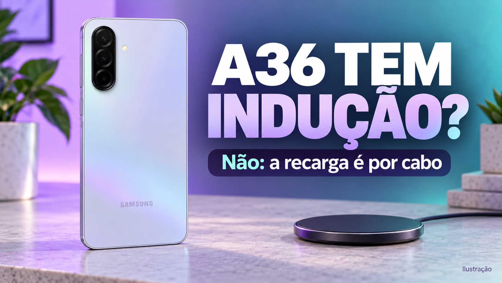 Galaxy A36 carrega por indução? Capa magnética não muda isso