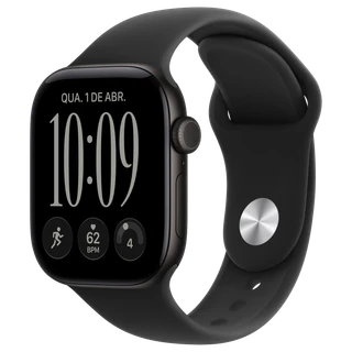 Apple Watch Series 12: 42 mm · Alumínio · Preto · GPS · Esportiva · Preto · P/M