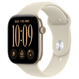 Apple Watch Series 12: 46 mm · Alumínio · Dourado-claro · GPS · Esportiva · Areia · P/M