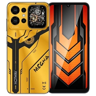 HOTWAV Mecha Dourado — frente e traseira