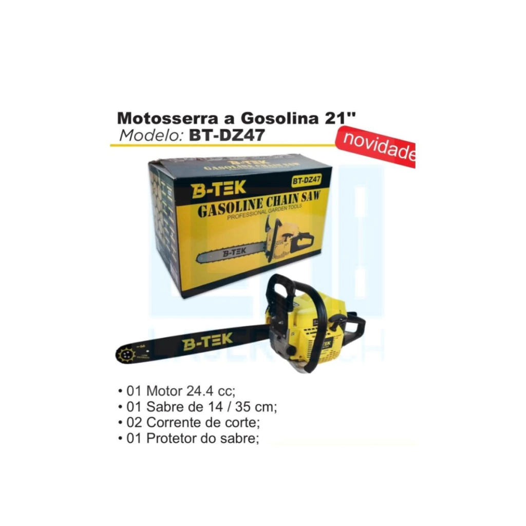 0349ec51661a6c215afec4c196f93979-6f8e2c88d3d88d6d3417238179917444-1024-1024 Motosserra a Gasolina 21” BT-DZ47 B-Max – Potente e Eficiente - Imagem 1