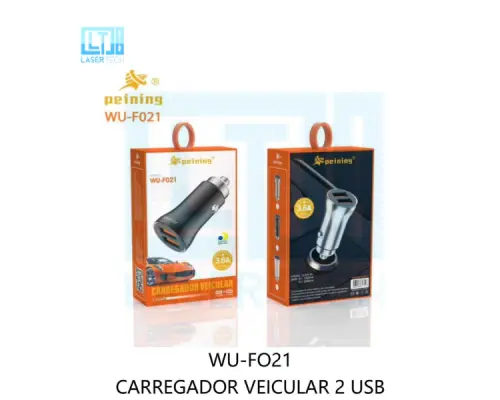 Fonte Veicular 2 USB WU-F021 – Carregue Dois Dispositivos ao Mesmo Tempo