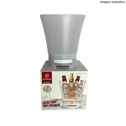Balde de Bebida com Caixa de Som e Luz 20W KA-8549 KAPBOM – Festa Completa