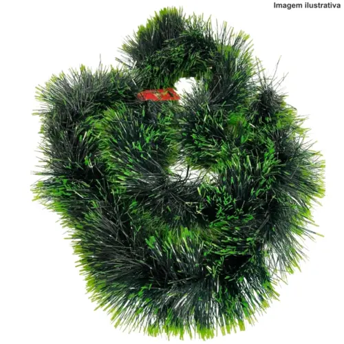 Festão Natalino 15cm Verde Escuro e Limão 2M F008 – Decoração Festiva e Charmosa