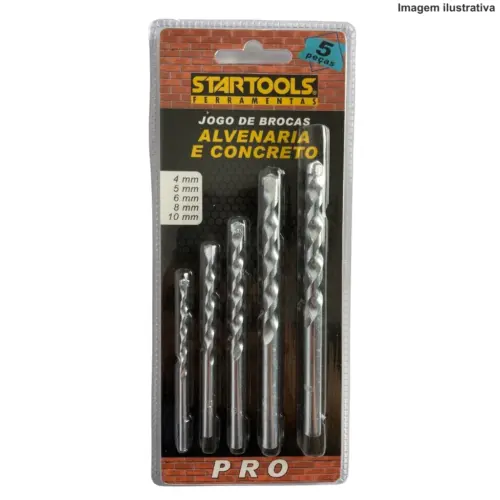 Jogo de Brocas Alvenaria e Concreto 5 Peças AR0122 – Resistência e Precisão