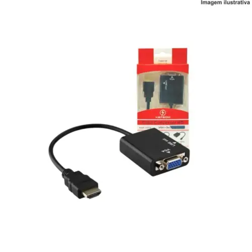 Conversor VGA para HDMI KAP-V079 KAPBOM – Imagem Nítida e Conexão Estável