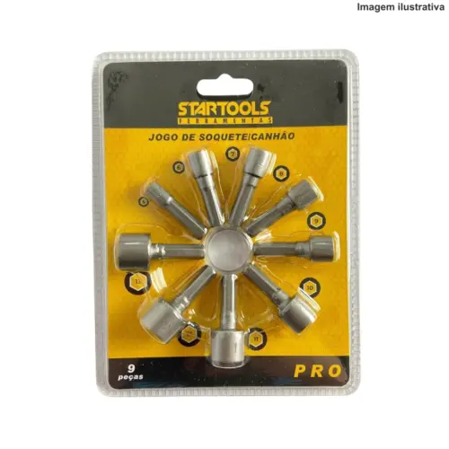 Jogo de Soquetes 9 Peças AR0469 Startools – Completo e Profissional