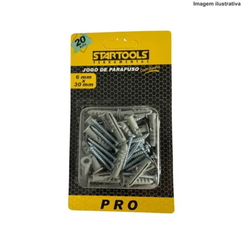 Jogo Parafuso com Bucha 6x30mm AR0274 Startools – Fixação Segura e Resistente