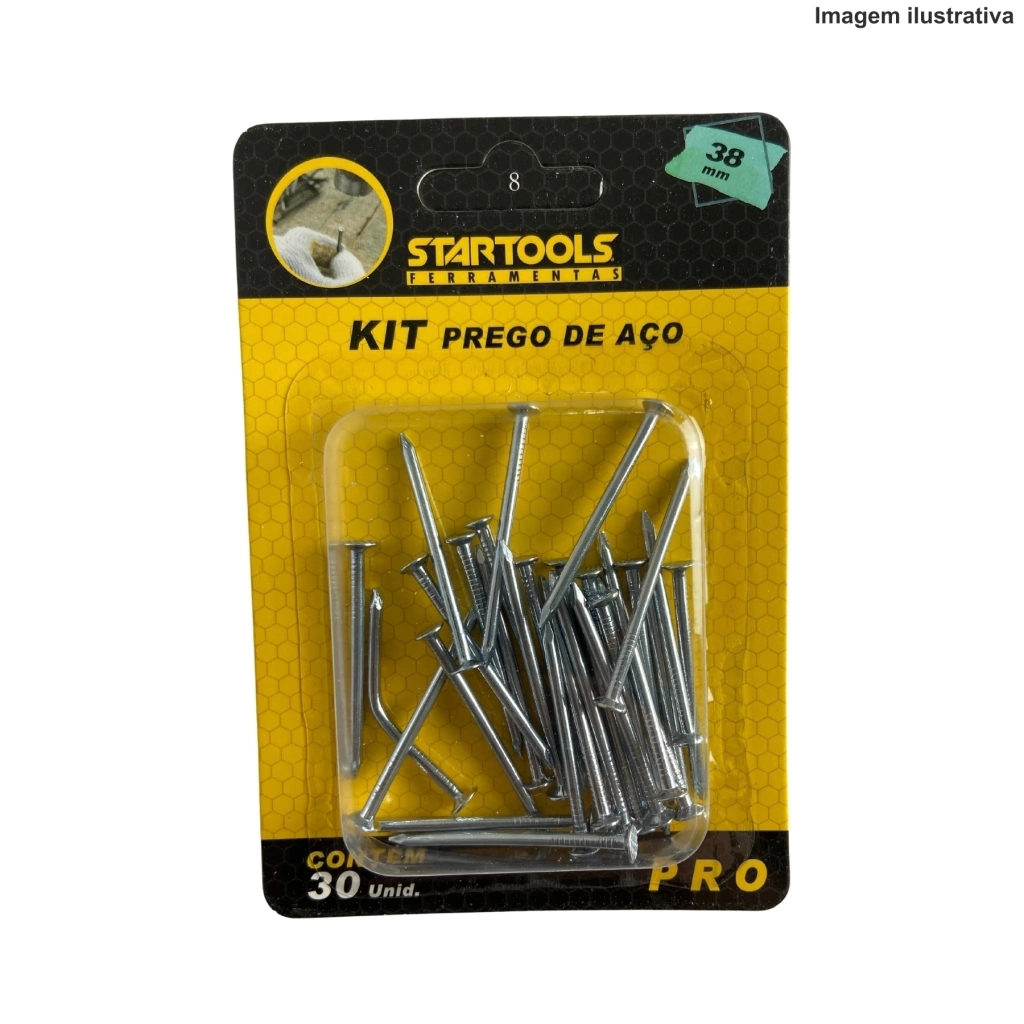 1-b6c0d1be71d3a6f91517297134568560-1024-1024 Kit Prego de Aço com 30 Peças 2x38mm AR0685 Startools – Resistência e Versatilidade - Imagem 1