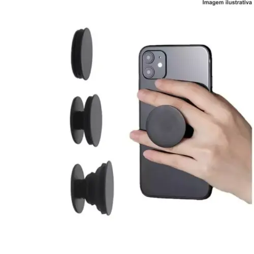 Pop Socket Liso Preto – Suporte Prático e Moderno para Celular