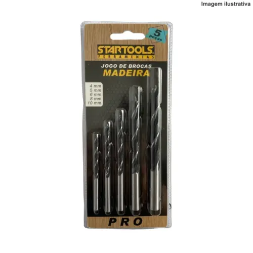 Jogo de Brocas para Madeira 5 Peças AR0123 – Corte Limpo e Durável