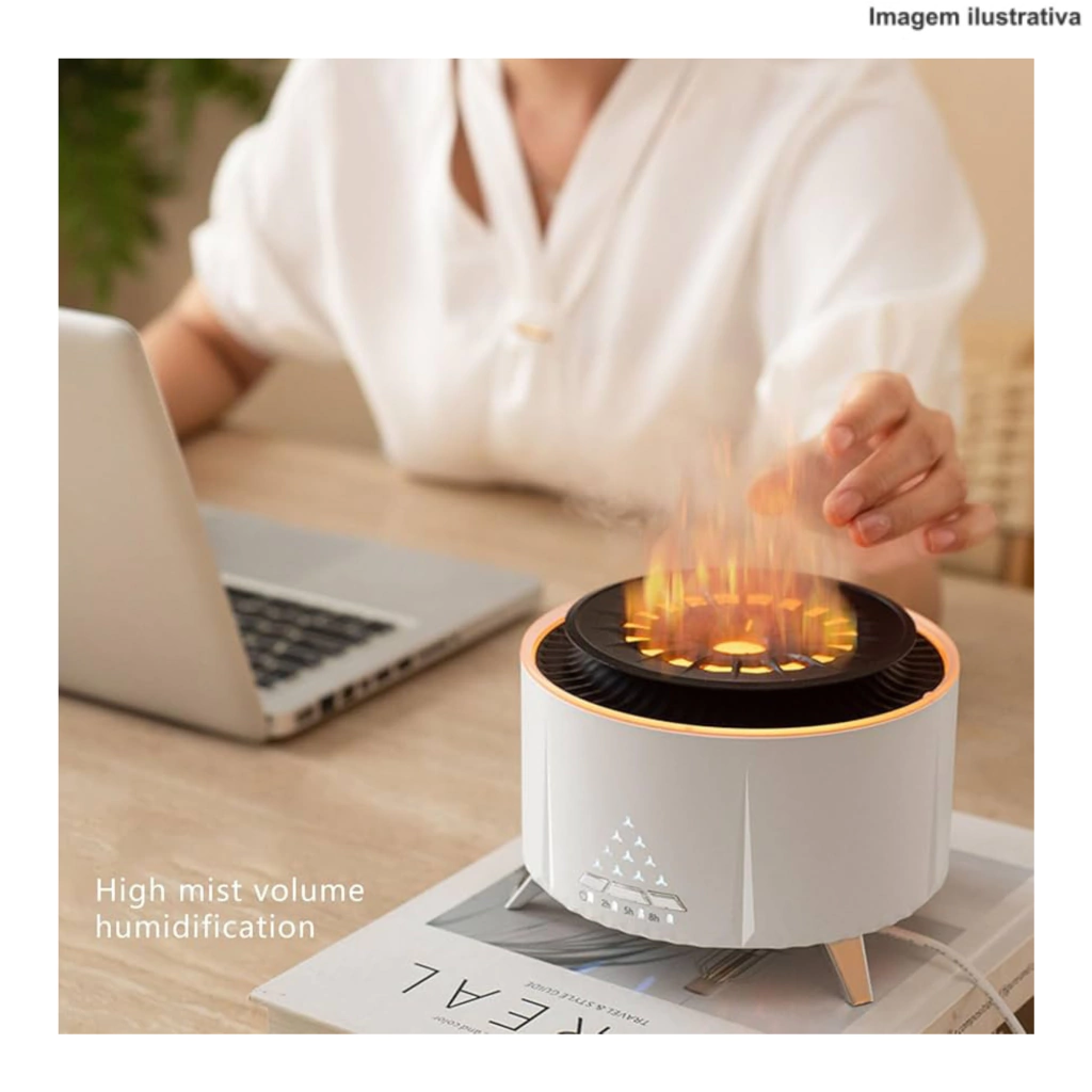 1000001135-52c6b40e4c8c9086ee17322113754227-1024-1024 Difusor Aromático Vulcão 350ml BM-096 – Aromaterapia e Iluminação LED - Imagem 1