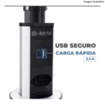 Torre Retrátil 2 Tomadas + USB BM-8693 B-Max – Design Moderno - Imagem 3
