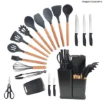 Kit de Colher de Silicone com Faqueiro JG-23 – Completo e Funcional