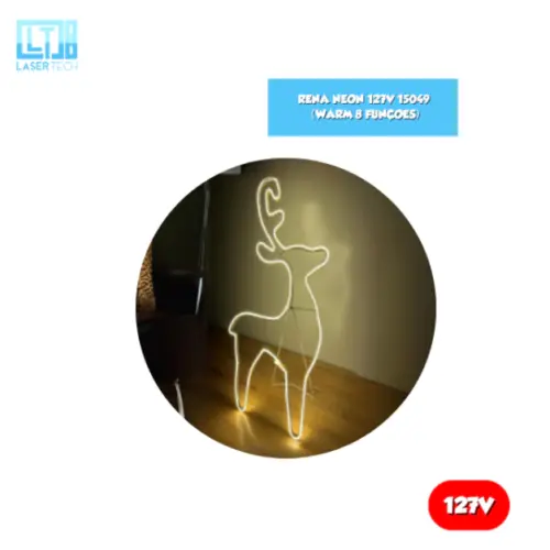 Rena Neon 127V 15049 – Decoração Natalina com 8 Funções