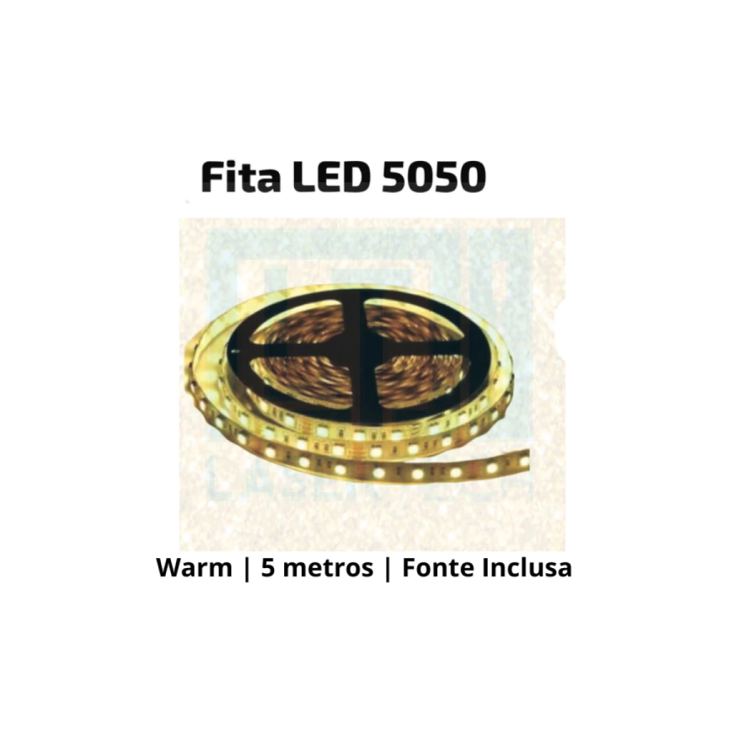 158bb6fe0d2ed8ada924ecdd90da0096-aa1d287bb6613c2fd617201010083903-1024-1024 Fita LED 5050 Warm sem Fonte B50509 – Luz Decorativa Amarelada - Imagem 1