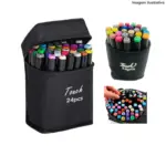 Kit Canetas Marcadoras Dupla Ponta 24 Cores – Criatividade e Definição Profissional