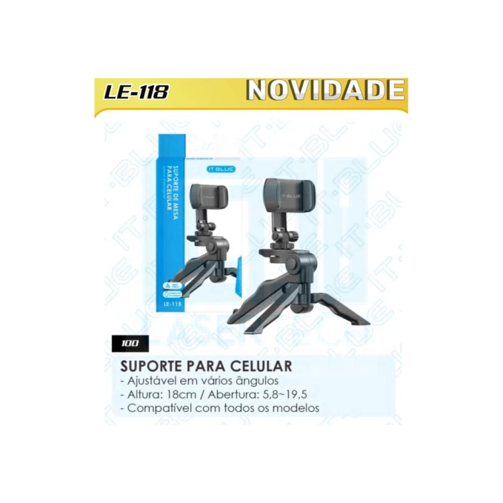 1c10a82d76b3c23ffae8e99941728b6f-b7671e910f7697db1c17224497942289-1024-1024 Suporte de Mesa / Tripé LE-118 IT-Blue – Estável e Ajustável - Imagem 1