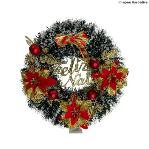 Guirlanda Nevada Feliz Natal E72078 – Decoração Natalina Charmosa