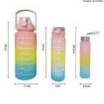 Kit Garrafas Motivacionais 3 Unidades – Hidratação com Estilo e Praticidade - Imagem 3