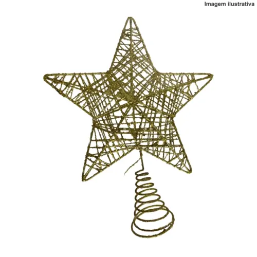 Ponteira Aramada Dourada E72063 – Toque de Elegância para o Natal