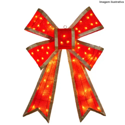 Laço Vermelho 40 LEDs 31096 – 11 Funções Natalinas Bivolt