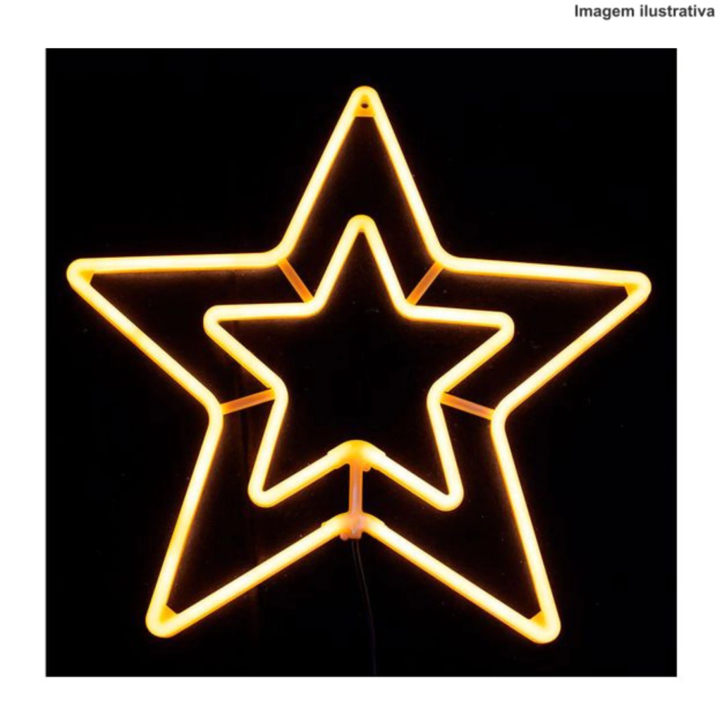 27_20241113_094358_0026-9e8872634fe12c6f8217315040459151-1024-1024 Estrela Neon 55cm 127V 15027 – Luz Fixa Decorativa Warm - Imagem 1