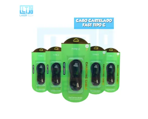 Cabo Cartelado Fast Tipo C – Carregamento Rápido e Alta Resistência