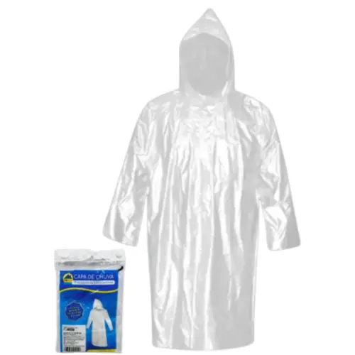 Capa de Chuva Transparente com 10 Unidades LT-19071 – Leve e Impermeável