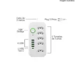 Filtro de Linha 3M 5 Tomadas + 4 USB KA-7011 – Proteção e Versatilidade - Imagem 3