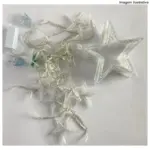 Cascata Estrelas 138 LEDs Branco 21659 – Iluminação Natalina Bivolt - Imagem 4
