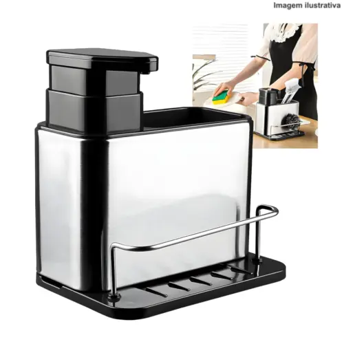 Dispenser de Sabão 3x1 Inox BM-F1148 – Organização e Praticidade