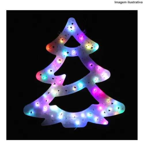 Enfeite de Parede Árvore de Natal 35 LEDs 21026 – Iluminação Bivolt