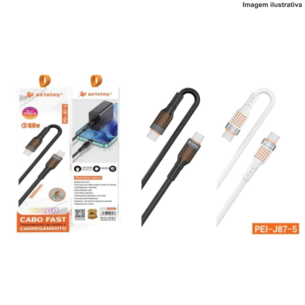 53-972e264549d8a974d117398194394516-1024-1024 Cabo Fast Turbo 1M 6A Tipo C/Tipo C PEI-J87-5 – Carregamento Rápido e Seguro - Imagem 1