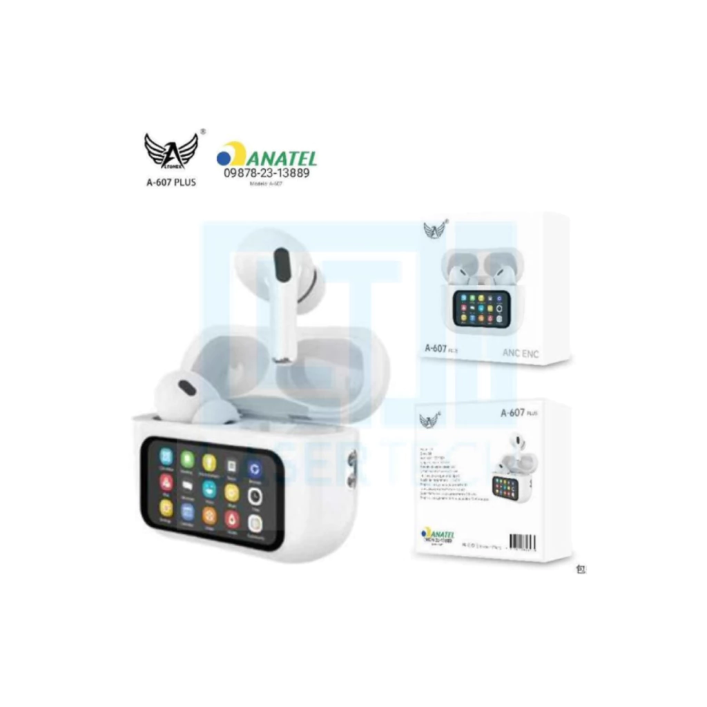 5acb6eba4e4e2b61dddda7253870e765-7a038f01a629d6b5be17242473887192-1024-1024 Fone Sem Fio ANC com Tela Touch A-607 Altomex – Som Imersivo e Moderno - Imagem 1