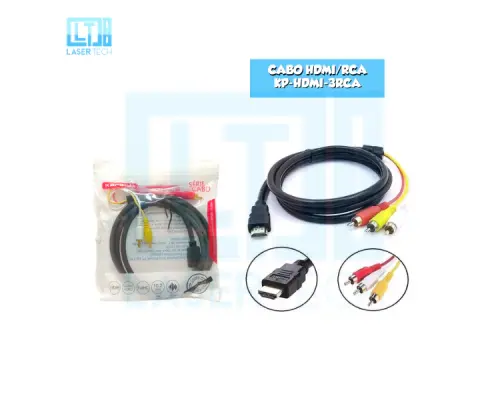 Cabo HDMI com RCA KAP-HDMI-3RCA – Conversão Áudio e Vídeo Eficiente
