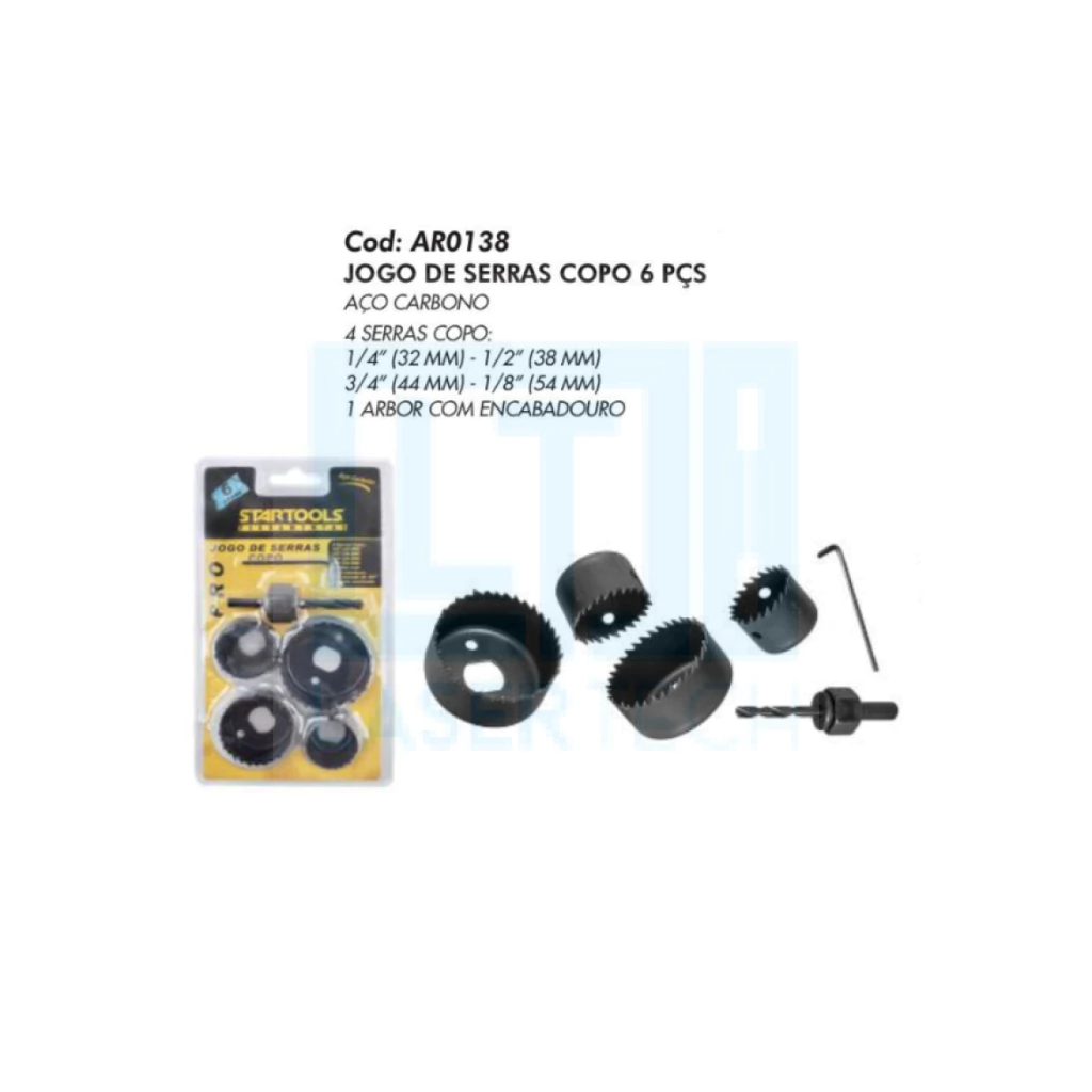 64ca0e686707f217379bc2c1d4b87c4c-c31769916a8ae7650b17216506821057-1024-1024 Jogo de Serras Copo 6 Peças AR0138 – Corte Eficiente e Precisão Startools - Imagem 1
