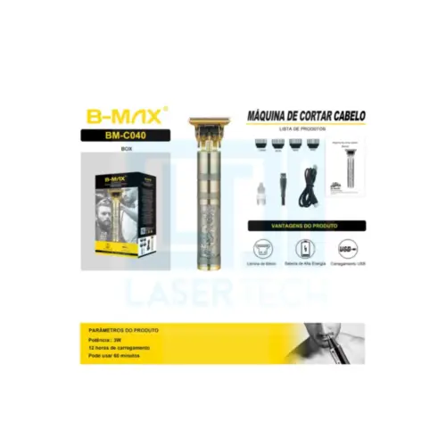 Máquina de Cortar Cabelo Dragãozinho BM-C040 B-Max – Potência e Precisão