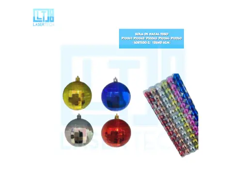 Bolas de Natal Sortidas 12 Und 6cm P10061/P10062 – Coloridas e Festivas