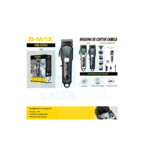 Máquina de Cortar Cabelo Profissional BM-C032 B-Max – Corte Preciso