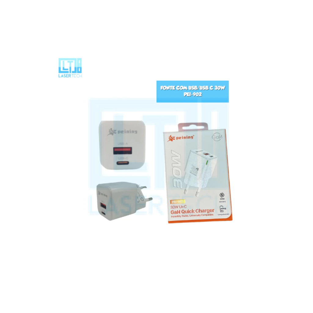 994f6fea847de76c92be2642f3230701-1e434343bf44328a8f17250211658371-1024-1024 Fonte com USB/USB-C 30W PEI-902 – Carregamento Inteligente - Imagem 1