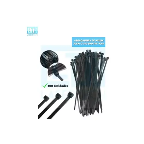 Abraçadeira de Nylon 30cm com 100 Unidades TRY-7045 / YA-2605 / XC-AN-02 – Resistentes e Seguras