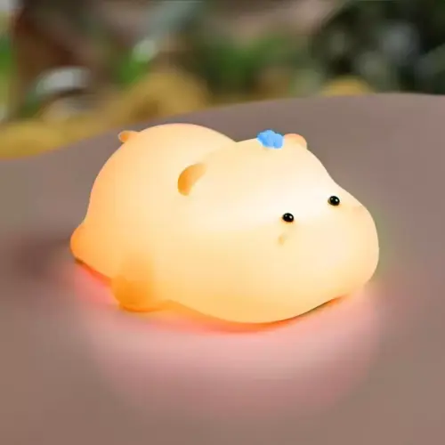 Luminária de Silicone Hipopótamo AKL-L011 – Fofa e Iluminada