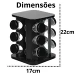 Porta Temperos Giratório 12 Peças GL8082 – Organização e Praticidade na Cozinha - Imagem 2