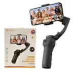 Estabilizador de Celular Gimbal Preto PEI-M01B – Suporte 3 Eixos Profissional