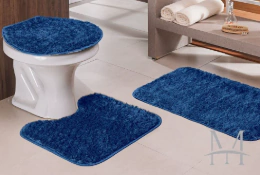 Tapete para Banheiro Poliéster 3 Peças LT-23199 – Conforto e Estilo